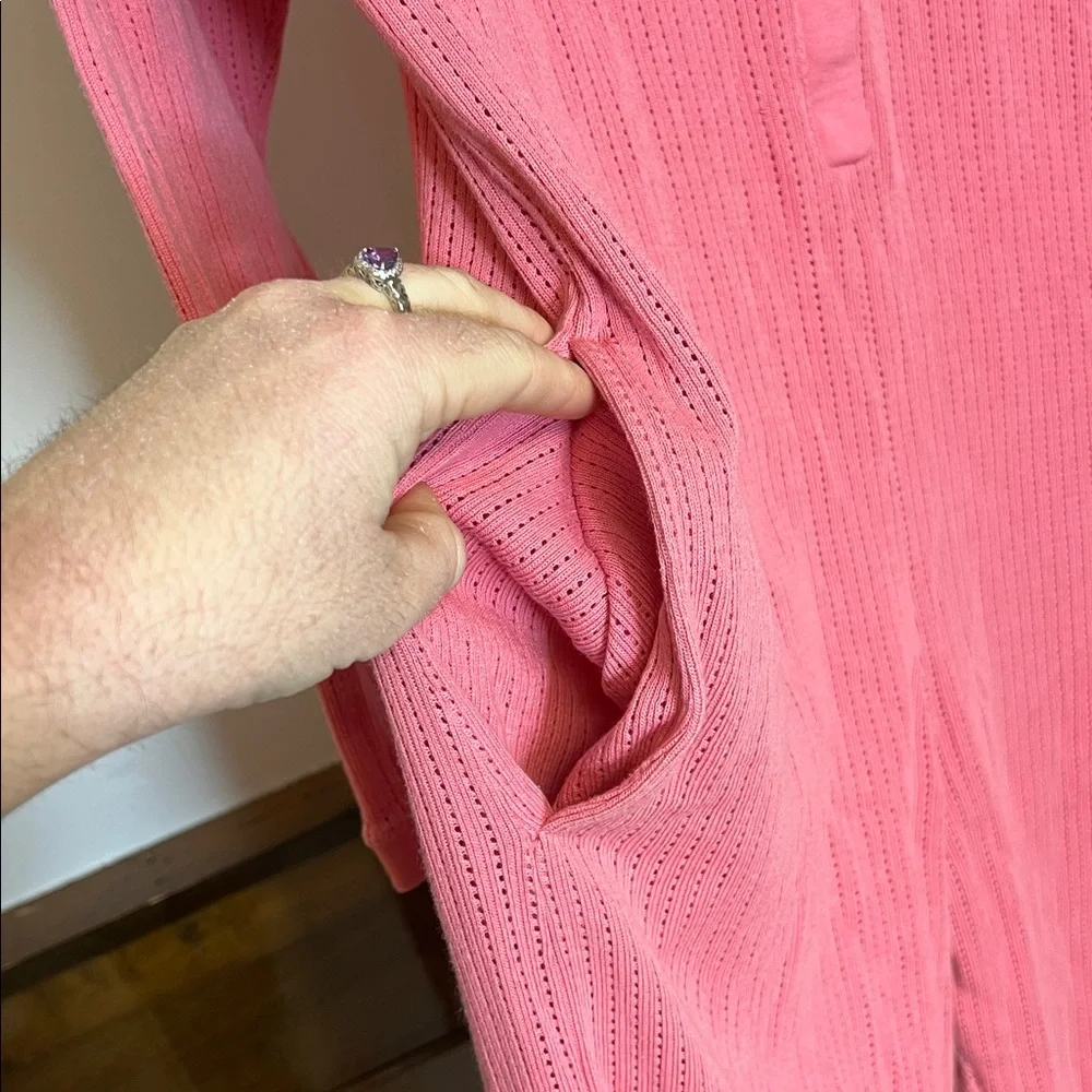 Victoria's‎ Secret Pink Ribbed Thermal Button Down One Piece PJs- M